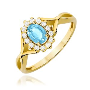 Pierścionek W0182 Topaz Swiss 0,50ct żółte złoto