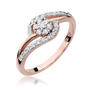 Pierścionek W0184 Diament 0,17ct różowe złoto