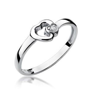 Pierścionek W0188 Diament 0,02ct białe złoto