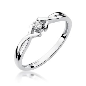 Pierścionek W0190 Diament 0,04ct białe złoto