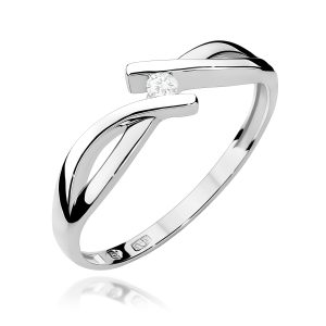 Pierścionek W0191 Diament 0,04ct białe złoto