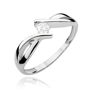 Pierścionek W0191B Diament 0,10ct białe złoto