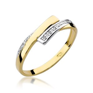 Pierścionek W0196 z diamentami żółte złoto