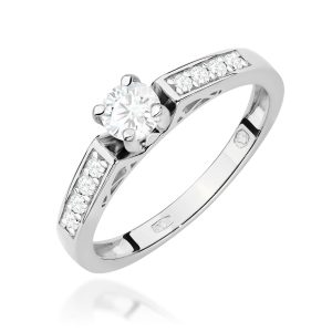 Pierścionek W0198 Diament 0,30ct białe złoto