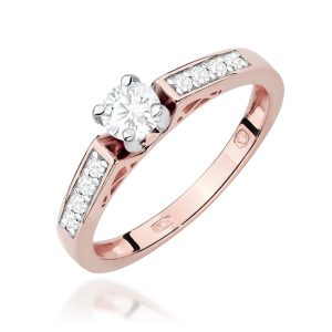 Pierścionek W0198 Diament 0,30ct różowe złoto
