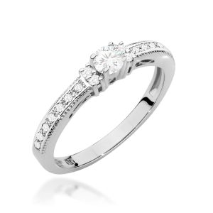 Pierścionek W0201 Diament 0,13ct białe złoto