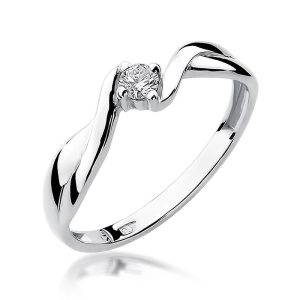 Pierścionek W0208 Diament 0,10ct białe złoto