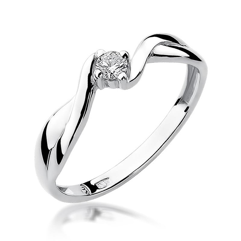Pierścionek W0208 Diament 0,10ct białe złoto