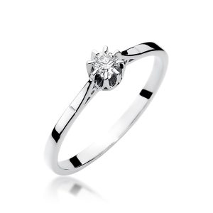 Pierścionek W0209 Diament 0,10ct białe złoto