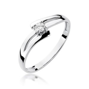 Pierścionek W0210 Diament 0,08ct białe złoto