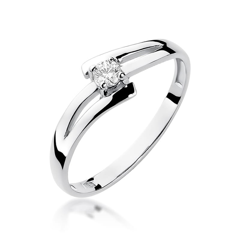 Pierścionek W0210 Diament 0,10ct białe złoto