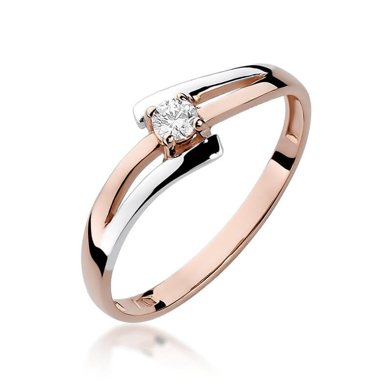 Pierścionek W0210 Diament 0,08ct różowe złoto