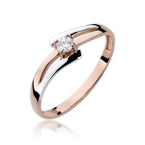 Pierścionek W0210 Diament 0,10ct różowe złoto