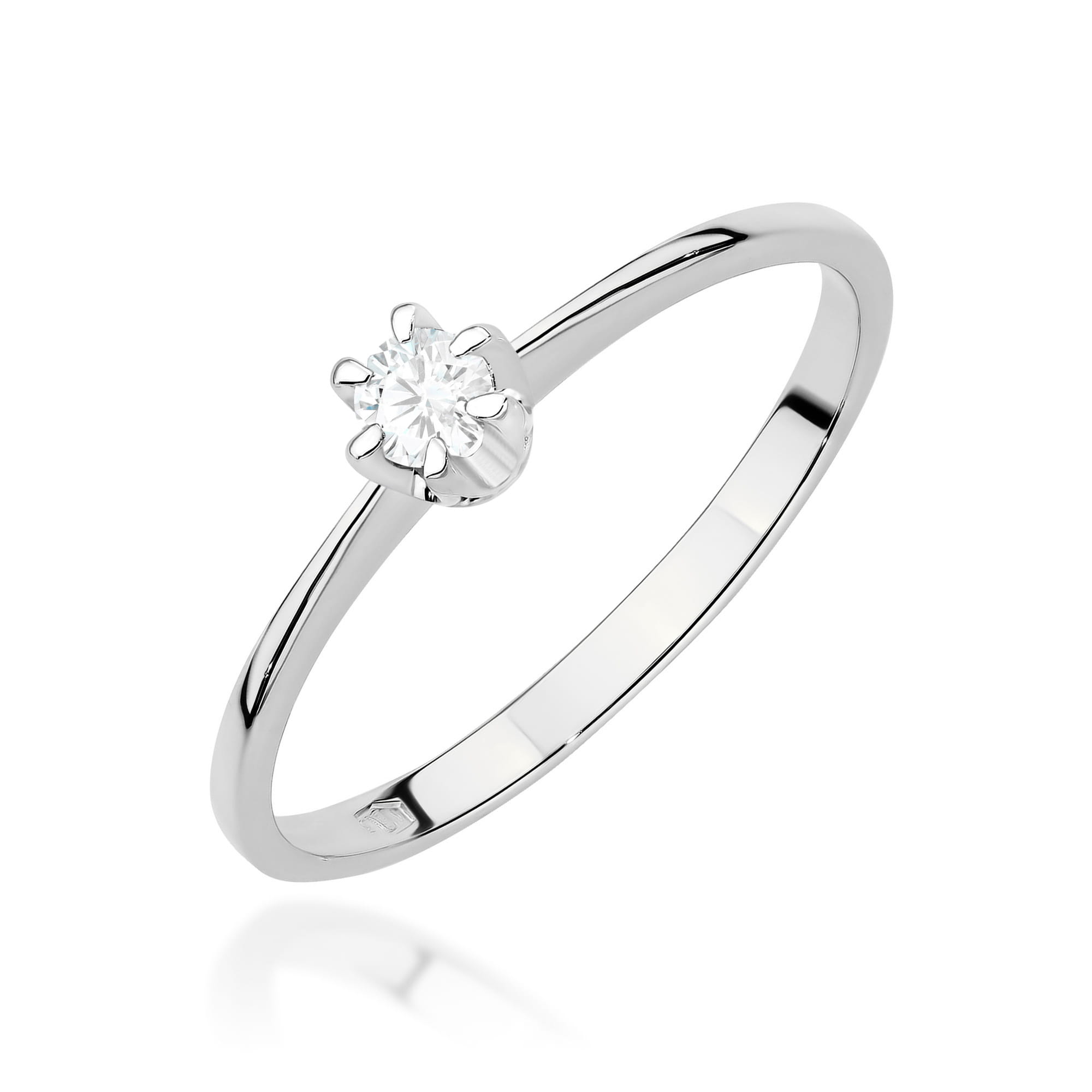 Pierścionek W0220 Diament 0,10ct białe złoto