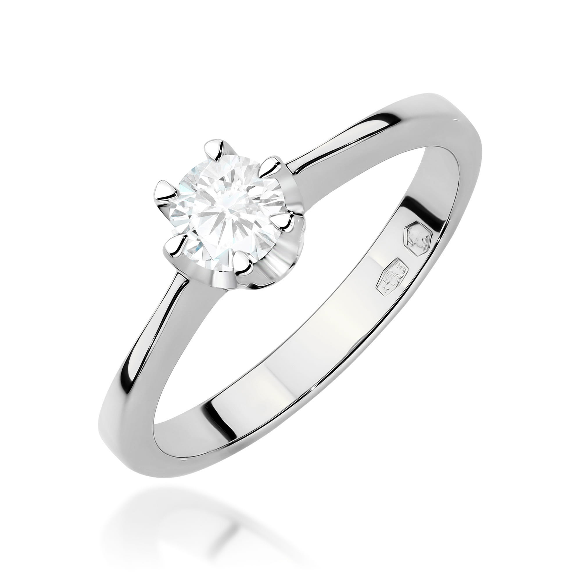Pierścionek W0220B Diament Laboratoryjny 0,30ct białe złoto