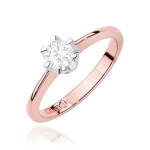 Pierścionek W0220B Diament 0,50ct różowe złoto