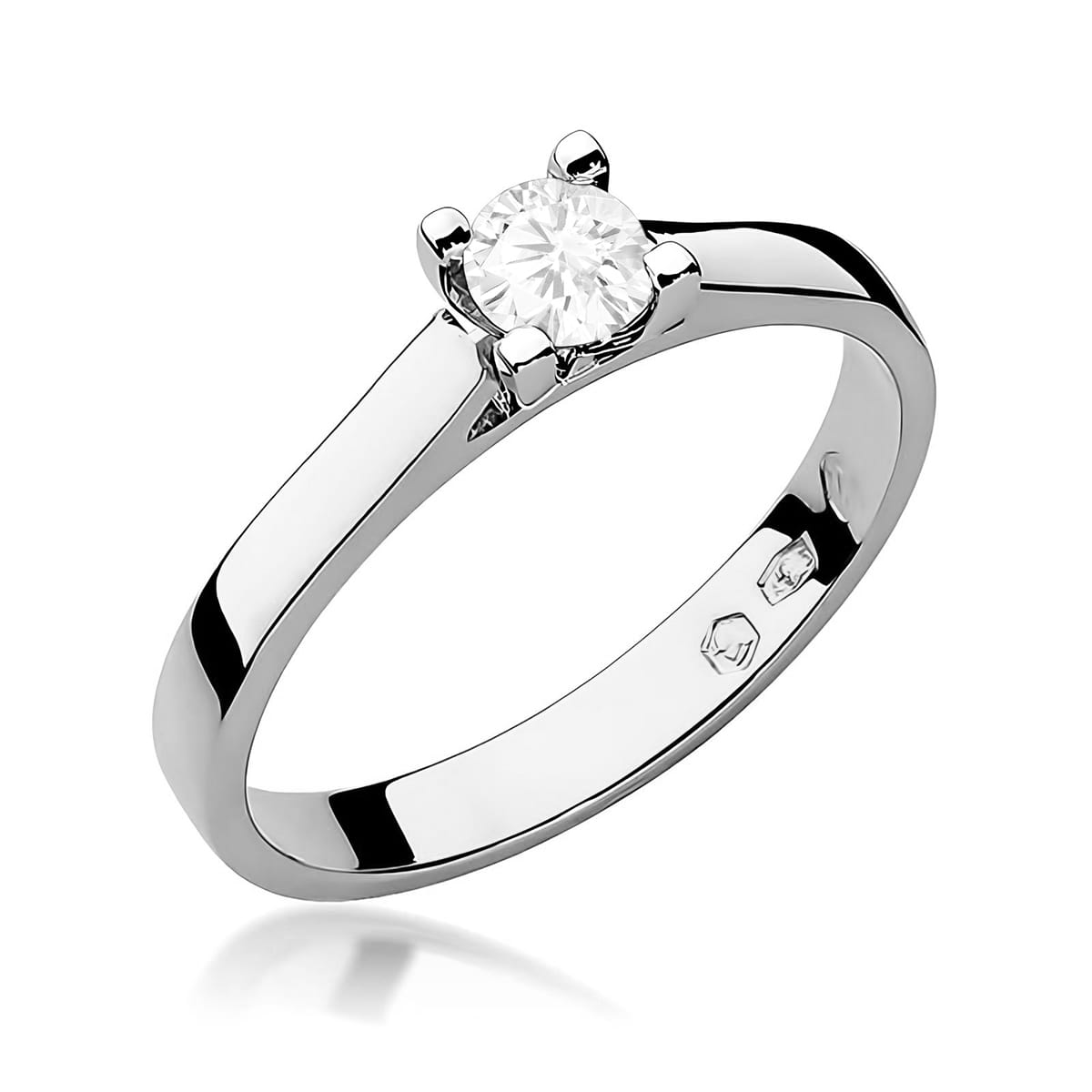 Pierścionek W0221B Diament Laboratoryjny 0,25ct białe złoto