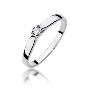 Pierścionek W0222 Diament 0,04ct białe złoto
