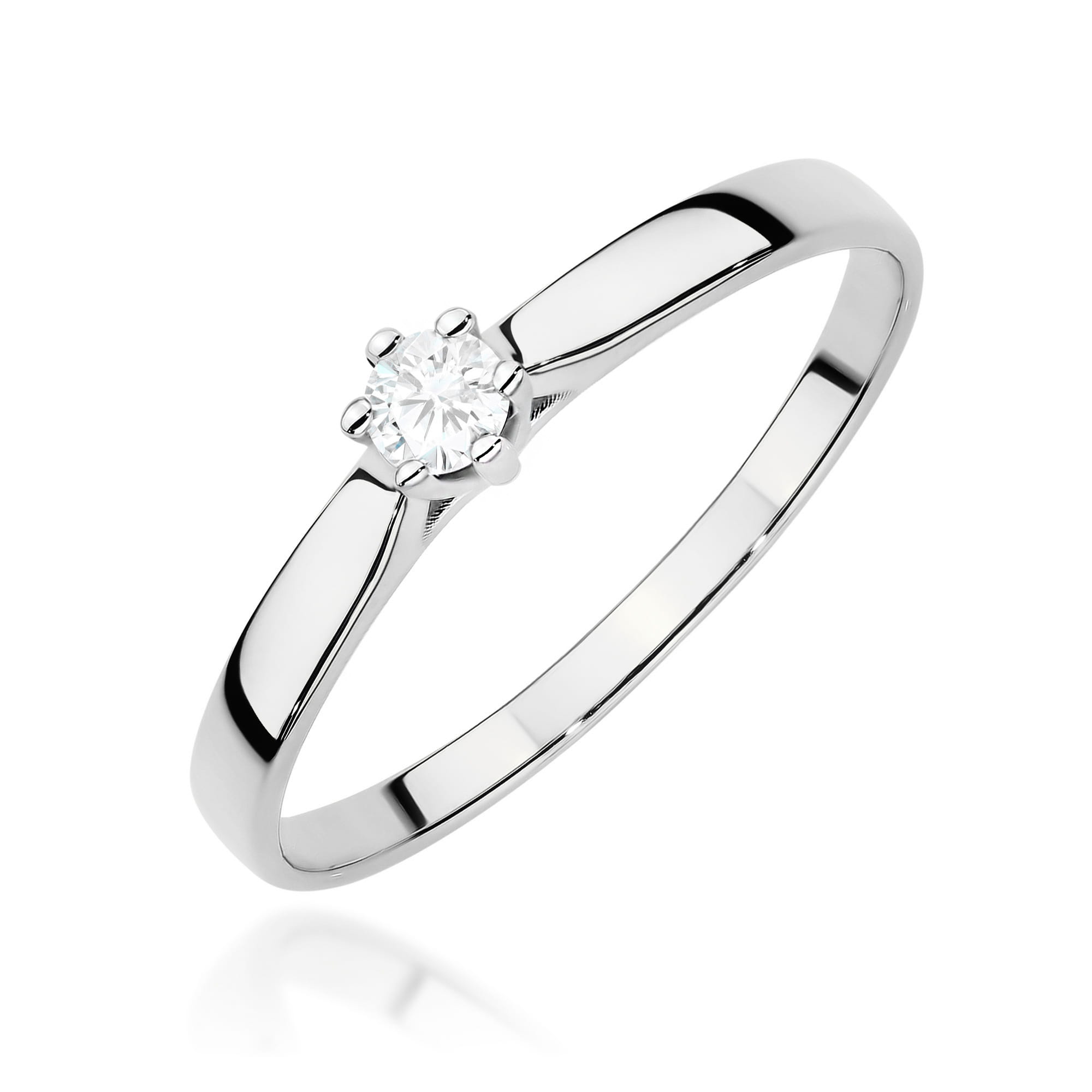 Pierścionek W0222 Diament Laboratoryjny 0,10ct białe złoto