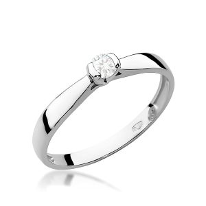 Pierścionek W0223 Diament 0,08ct białe złoto