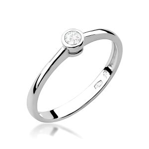Pierścionek W0224 Diament 0,10ct białe złoto