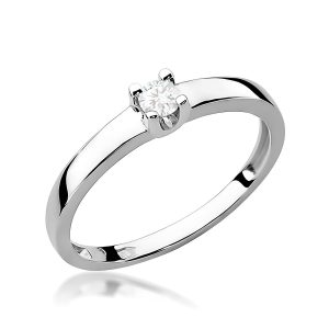 Pierścionek W0225 Diament 0,12ct białe złoto