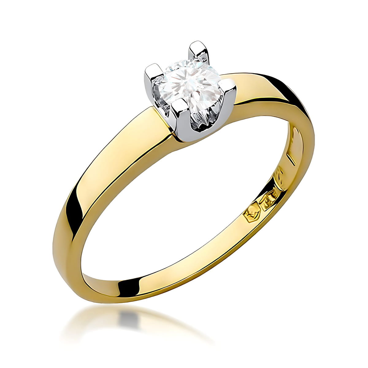 Pierścionek W0225B Diament 0,30ct żółte złoto