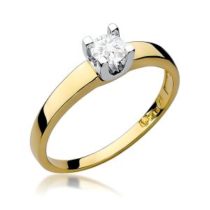 Pierścionek W0225B Diament Laboratoryjny 0,25ct żółte złoto
