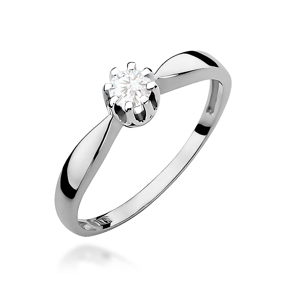 Pierścionek W0228 Diament 0,20ct białe złoto