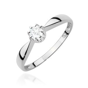 Pierścionek W0228 Diament Laboratoryjny 0,15ct białe złoto