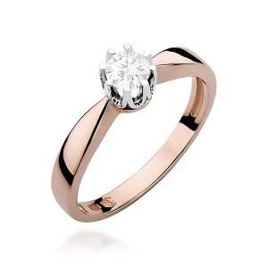 Pierścionek W0228 Diament 0,25ct różowe złoto
