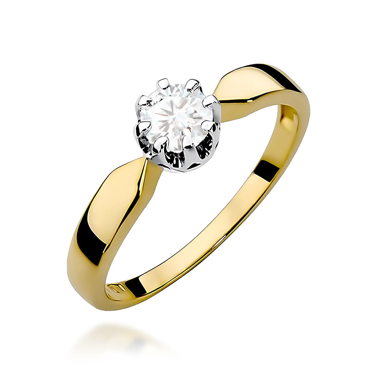 Pierścionek W0228 Diament 0,50ct żółte złoto