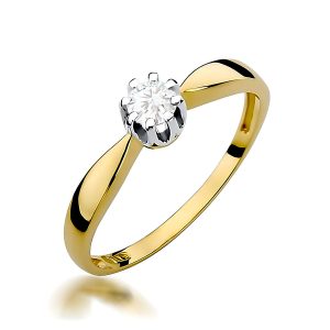 Pierścionek W0228 Diament Laboratoryjny 0,20ct żółte złoto