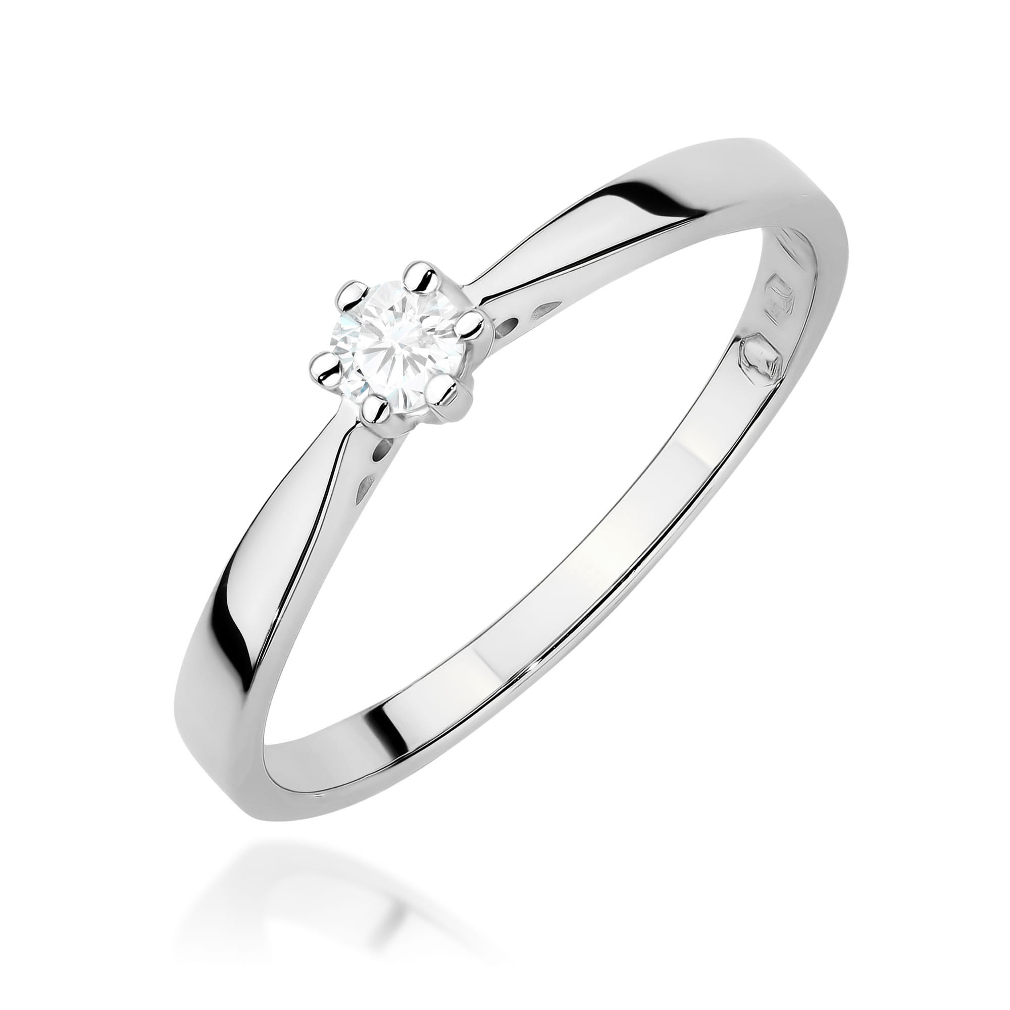 Pierścionek W0229 Diament Laboratoryjny 0,10 ct białe złoto