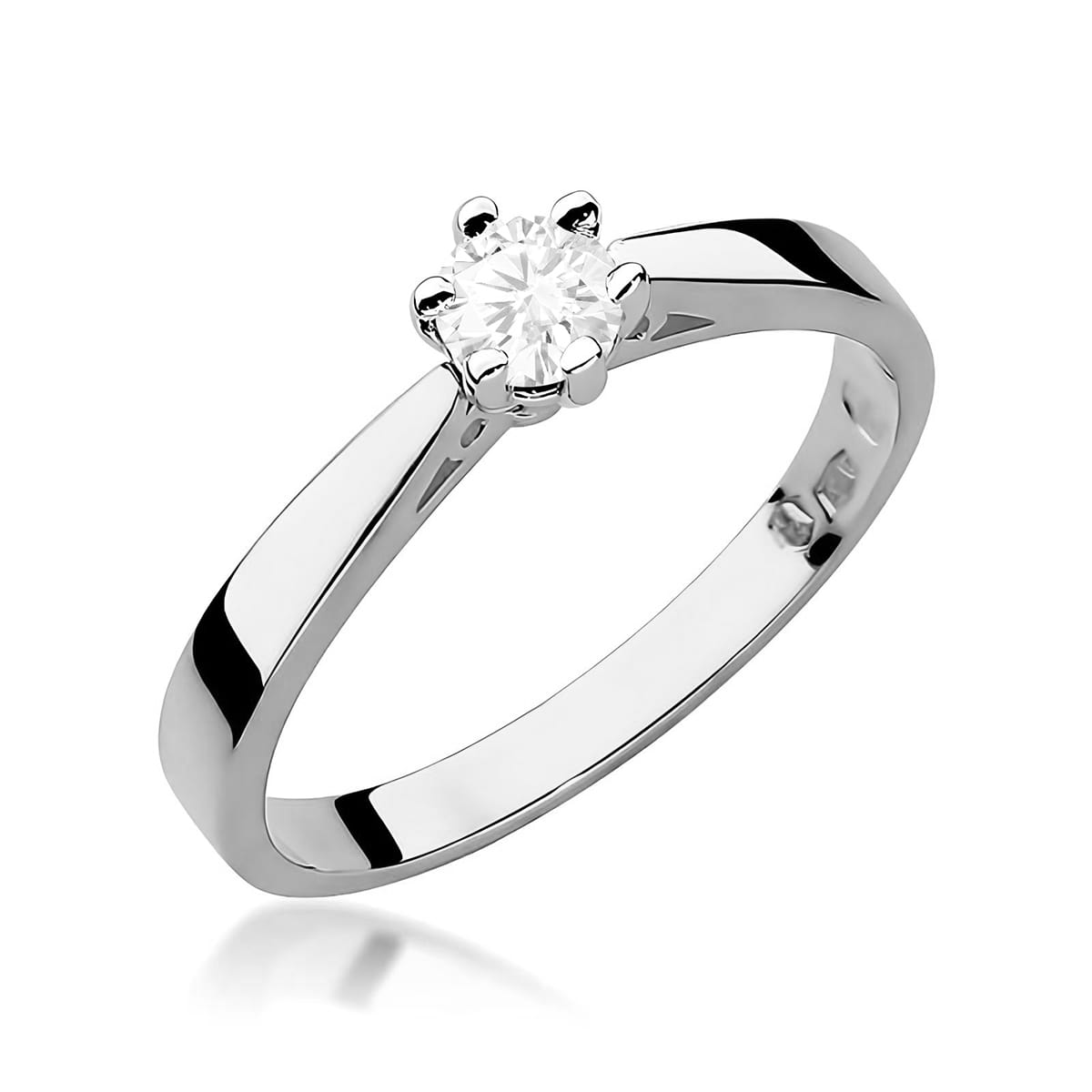 Pierścionek W0229B Diament Laboratoryjny 0,20ct białe złoto