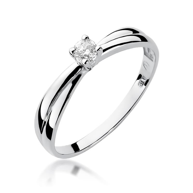Pierścionek W0230 Diament 0,10ct białe złoto