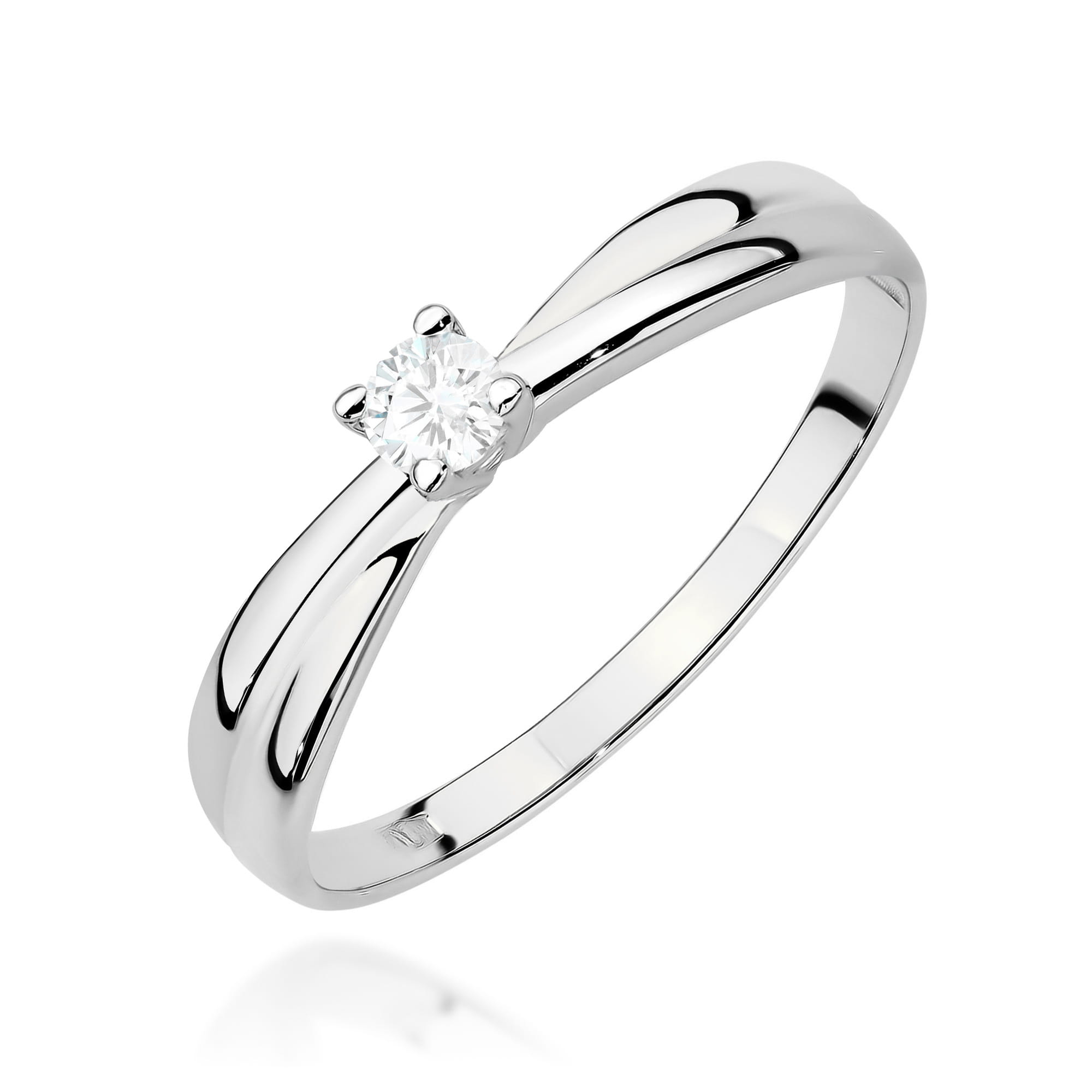 Pierścionek W0230 Diament Laboratoryjny 0,10ct białe złoto