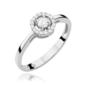 Pierścionek W0238 Diament 0,12ct białe złoto