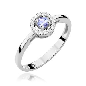 Pierścionek W0238 Tanzanit 0,15ct białe złoto
