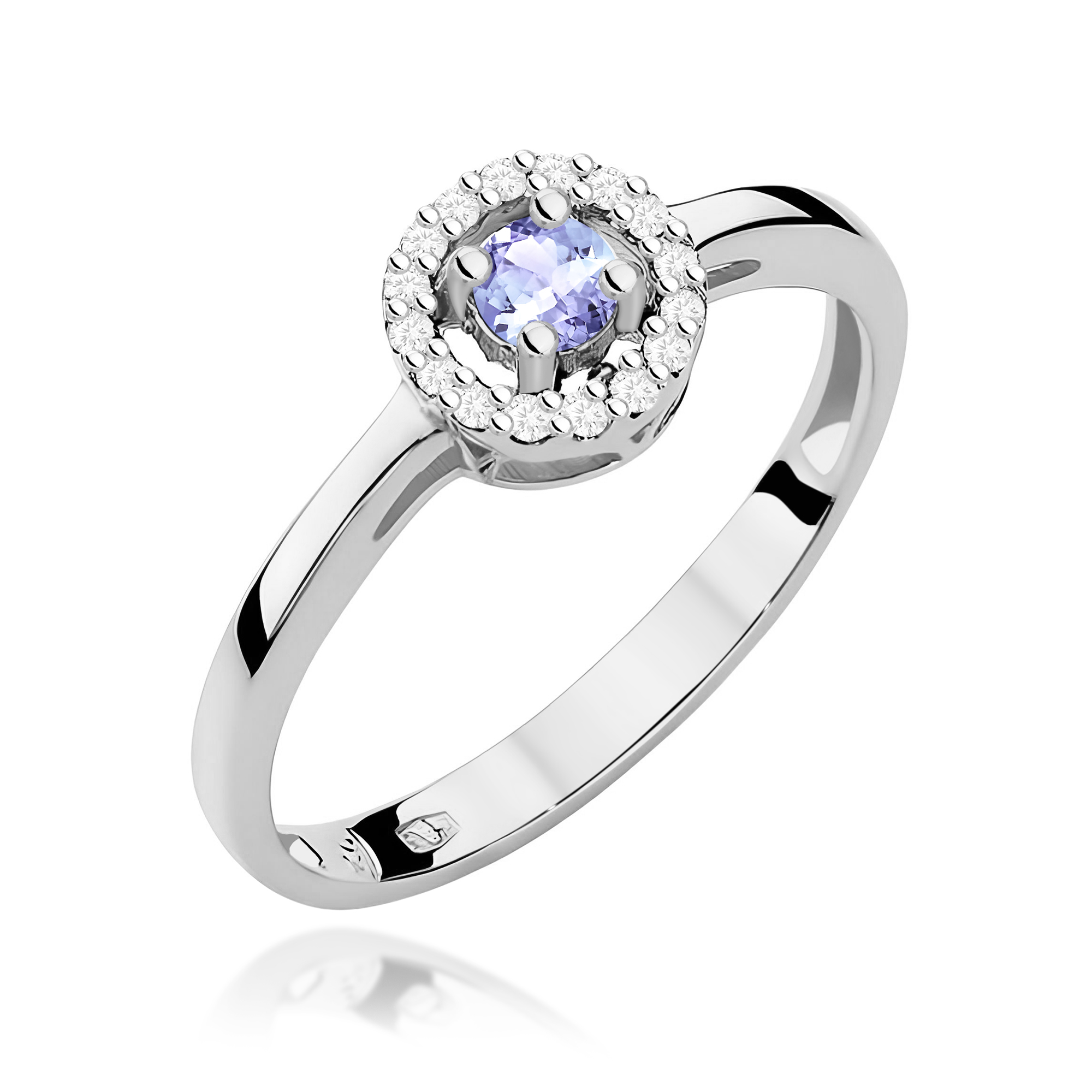 Pierścionek W0238 Tanzanit 0,15ct białe złoto