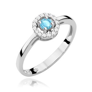 Pierścionek W0238 Topaz Swiss 0,15ct białe złoto