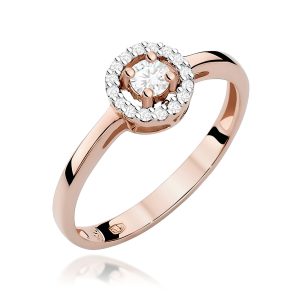 Pierścionek W0238 Diament 0,12ct różowe złoto