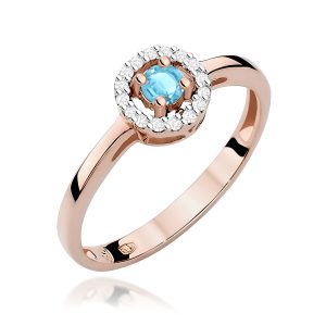 Pierścionek W0238 Topaz Swiss 0,15ct różowe złoto