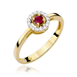 Pierścionek W0238 Rubin 0,15ct żółte złoto
