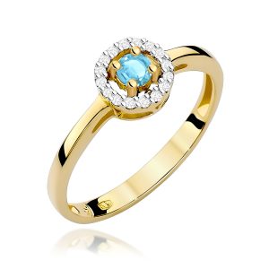 Pierścionek W0238 Topaz Swiss 0,15ct żółte złoto