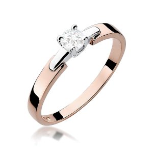 Pierścionek W241 Diament Laboratoryjny 0,20ct różowe złoto