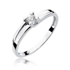 Pierścionek W0246 Diament 0,12ct białe złoto