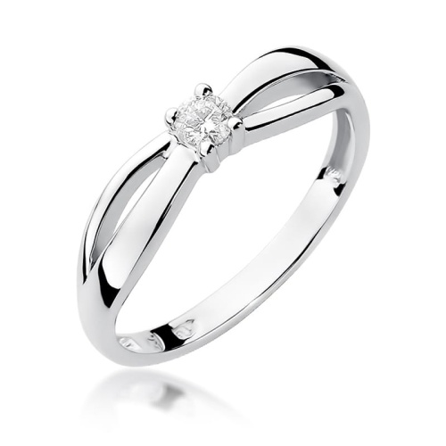 Pierścionek W0248 Diament 0,10ct białe złoto