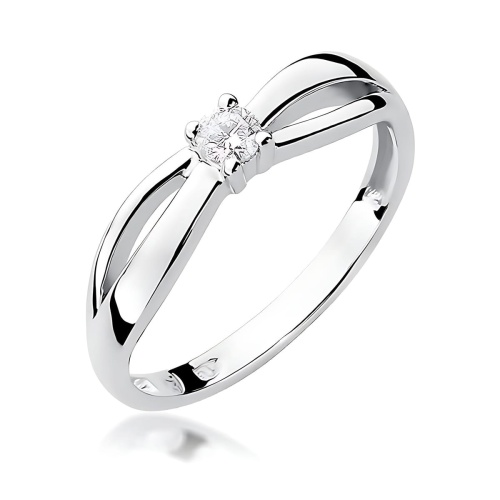 Pierścionek W0248 Diament Laboratoryjny 0,10ct białe złoto