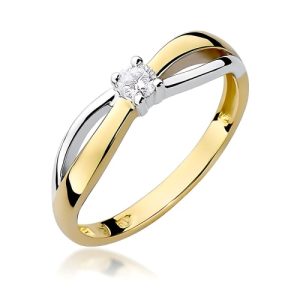 Pierścionek W0248 Diament Laboratoryjny 0,10ct żółte złoto